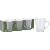 Excellent houseware Lot de 6 petits verres à anses pour expresso, verre épais
