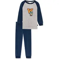 Schiesser Pyjama ' Rat Henry ' bleu foncé / gris chiné