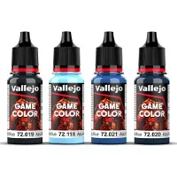 Vallejo Game Color, set de couleurs bleues 4x18ml (18 ml)