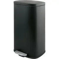 Spirella Poubelle 50 litres en inox avec abaissement automatique et seau intérieur "Akira" Cuisine Poubelle Softclose Poubelle noire mate