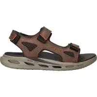 SKECHERS pour homme. 211371 Marron Relaxed Fit Orvan Gamble Sandales (46), Plat, Velcro, Casuel