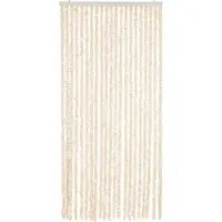vidaXL Rideau anti-mouches beige et blanc 56x200 cm chenille