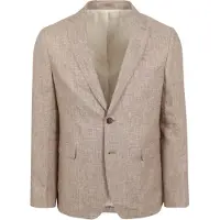 Suitable Veste de Costume Pepita De Lin Beige