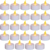 Aurae Led Tea Lights - 24x White - 3.7x3.8 cm - Lumières de thé alimentées par piles avec 60+ heures de combustion