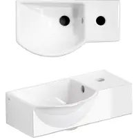 Clou InBe Fontaine - 41x22.5x11cm - avec trou de robinet - céramique - blanc IB/03.03017