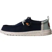 HeyDude pour homme. HD43086 Chaussures Wally Craft Linen navy (41), Tissu, Plat, Lacets, Casuel, Marine