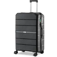 SKYCASES Urban Adventurer - Valise de voyage moyenne - Verrouillage par numéro - 44x27x66cm - 78L - Valise de voyage avec verrouillage de valise - Roues pivotantes - Noir V2