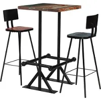 vidaXL Mobilier de bar 3 pcs Bois de récupération massif Multicolore245398
