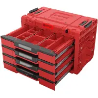 Qbrick System PRIME Drawer 4 Toolbox Expert RED ULTRA HD : coffre à outils modulaire à 4 tiroirs 542 x 335 x 369 mm 21,2 l