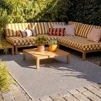 FRAAI Tapis d'extérieur - Summer Tile Gris | 120x170 cm | Rectangulaire | Tissage plat