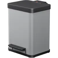 Hailo 0619-220 Collecteur de déchets à pédale Öko uno plus M, 17 L, argent