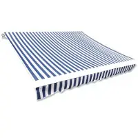 vidaXL Toile de store bleu & blanc 350x250 cm