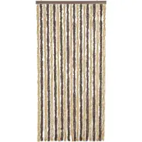 vidaXL Rideau anti-mouches brun foncé et beige 56x200 cm chenille