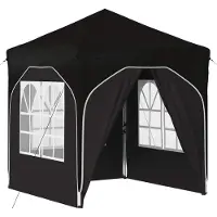 vidaXL Tente de réception pliable 192 x 192 x 245 cm, noire