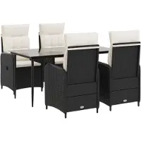 vidaXL Ensemble de 5 tables basses en rotin PE et acier thermolaqué