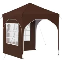 vidaXL Tente de réception pliable 192 x 192 x 245 cm, marron