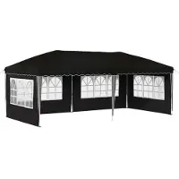 vidaXL Tente de fête pliante, 574 x 289 x 245 cm, noire