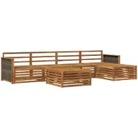 vidaXL Ensemble de salon de jardin 6 pièces en bois d'acacia massif, finition naturelle