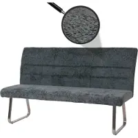 MCW Banc -G55, Banc de salle à manger, inox brossé Tissu/Textile Chenille Öko-Tex, 180cm ~ bleu-vert