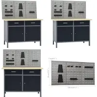 vidaXL Établi avec 3 panneaux à outils