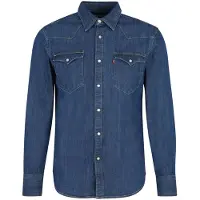 Levi's Chemise 'M' Barstow Western Standard Lower Haight Med Indigo Flat Finish Shirt' mélange de couleurs
