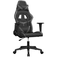 vidaXL Chaise de jeu avec fonction de massage Noir et gris Similicuir