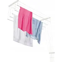 Kadax Séchoir à linge de plafond "Resiga", Séchoir de plafond charge 10 kg, 5 barres, 110 cm, blanc