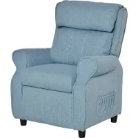 HOMCOM Chaise enfant HOMdotCOM - Chaise de lecture - Repose-pieds inclus - 58 x 53 x 70 cm - Bleu