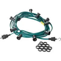 OEM Guirlande lumineuse décorative et de fête verte, 40 m | Guirlande d'extérieur | Fabriquée en Allemagne | 60 douilles à vis E27