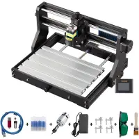 Vevor 2500 mW CNC 3018 Machine à graver DIY Pro 300x180x45mm Engraving Machine 3 axes Mini graveur laser avec carte de contrôle GRBL et contrôleur hors ligne