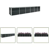 vidaXL Parterre de jardin surélevé Acier galvanisé 480x80x77 cm Anthracite