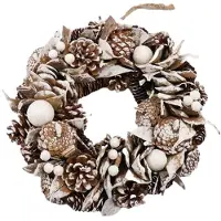 HBX natural living Couronne naturelle Hbx Northern Glow Snow D30cm blanche