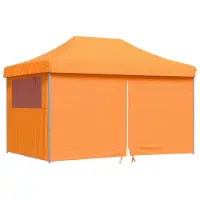 vidaXL Tente de réception pliable Pop-Up avec 4 panneaux latéraux Orange