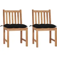 vidaXL Chaise de jardin "Beggerow" en teck noir. Dimensions (L/H/P) 50x90x53 cm