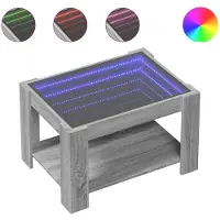 vidaXL Table basse LED Gris Sonoma 73x53x45 cm Bois composite