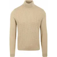 Suitable pull col roulé torsadé beige