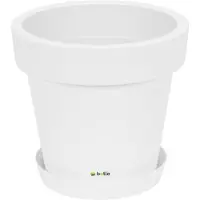 BOTLE Pot De Fleur Rond Cache Pot 13,5 X 12 Cm En Plastique Blanc Pot De Plantes Pot D'intérieur Et D'extérieur