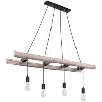 Globo Lampe suspendue à 4 lumières Irmgard bois 190cm