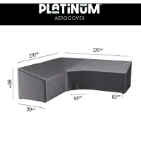 AeroCover Housse de Salon de Jardin Platinum AeroCover Anthracite L Trapeze (270 x 270 x 65/90 cm)