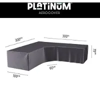 AeroCover Housse de Salon de Jardin Platinum AeroCover Anthracite L Trapeze (300 x 300 x 70 cm)
