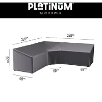 AeroCover Housse de Salon de Jardin Platinum AeroCover Anthracite L Trapeze (255 x 255 x 65/90 cm)