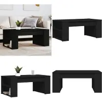 The Living Store Table basse noire 102x55x42 cm bois composite