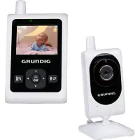 Grundig Video Babyphone avec caméra - Babyphone avec écran couleur 2 pouces - Moniteur bébé avec vision nocturne, affichage de la température et fonction talkback - Blanc