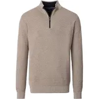 Casamoda Pull-over Demi-Zip Structure Beige taille 3XL