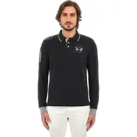 La Martina T-Shirt 'Wolfe' bleu / noir / blanc