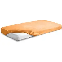 Matex Drap housse éponge - - TERRY PREMIUM - Orange - 130/140x190/200 cm - Bonnet 20 cm
