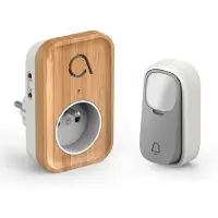 Avidsen Technologie Kinétic Bamboo Plug 230 V : sonnerie sans fil sans pile - - 102513