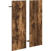 vidaXL Porte-manteau mural avec étagère Chêne fumé 70 x 10 x 90 cm