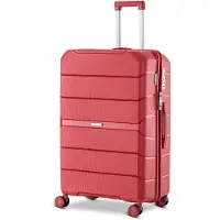 SKYCASES Urban Adventurer - Valise de voyage moyenne - Verrouillage par numéro - 44x27x66cm - 78L - Valise de voyage avec verrouillage de valise - Roues pivotantes - Rouge V2