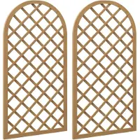 Outsunny Lot De 2 Treillis Bois Pour Plantes Grimpantes H120 Cm Sapin Pré-Huilé